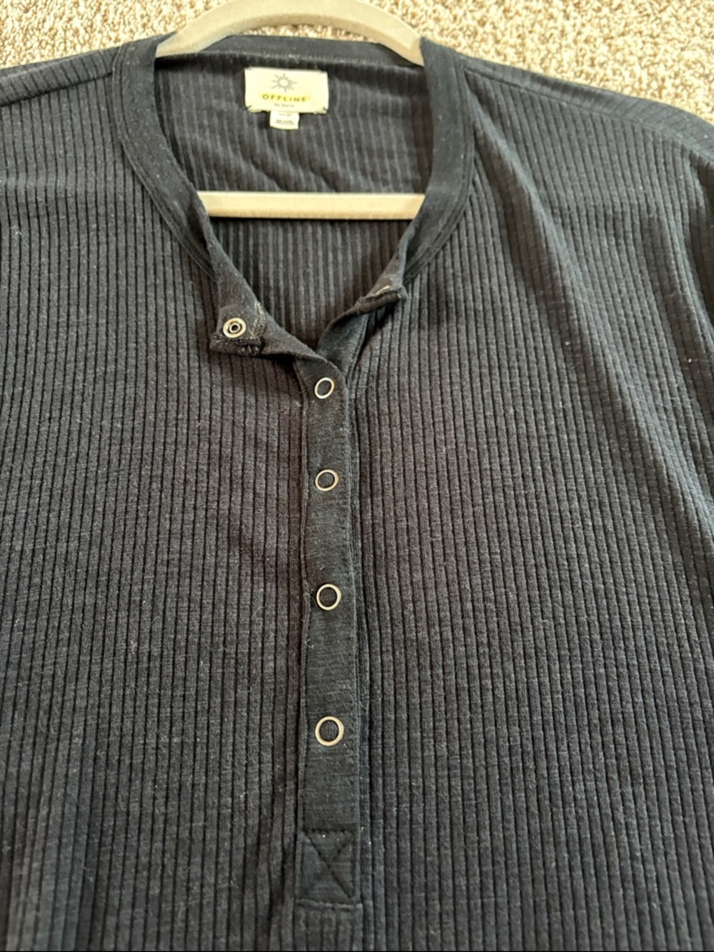 Aerie Ribbed Henley - Picture 6 of 6
